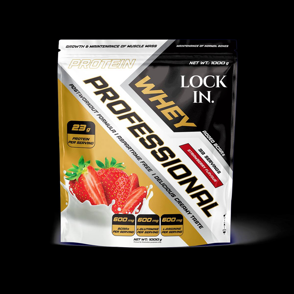 LOCK IN Whey Professional – Strawberry Protein Powder