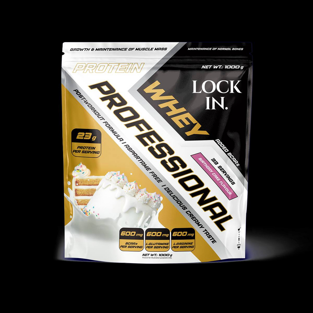 LOCK IN Whey Professional – Birthday Cake Protein Powder