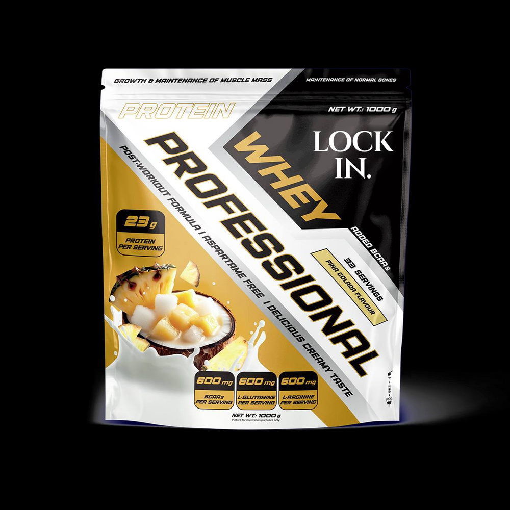 LOCK IN Whey Professional – Piña Colada Protein Powder
