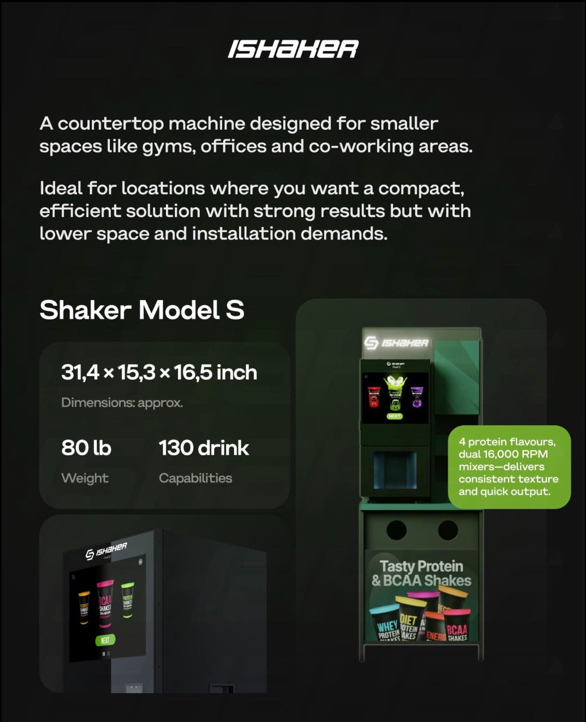 Shaker Model S – Compact Protein Vending Machine